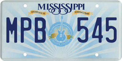 MS license plate MPB545