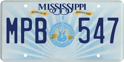 MS license plate MPB547