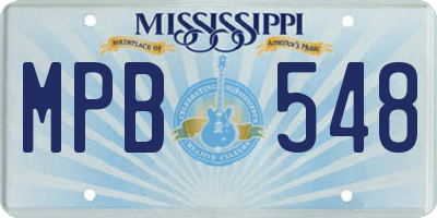 MS license plate MPB548