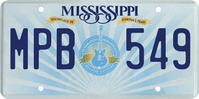 MS license plate MPB549