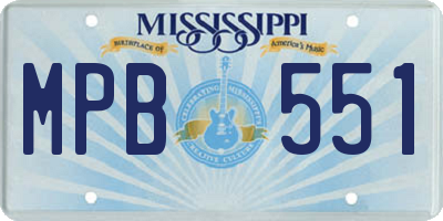 MS license plate MPB551