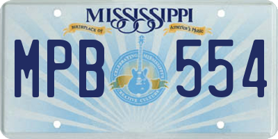 MS license plate MPB554