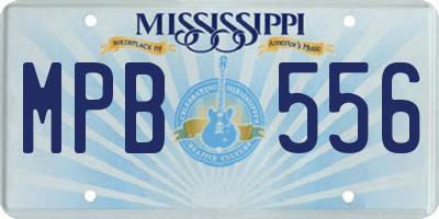 MS license plate MPB556