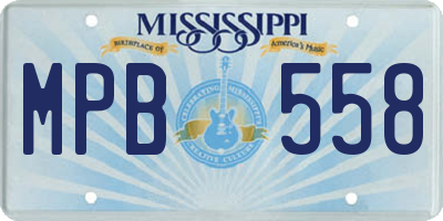 MS license plate MPB558
