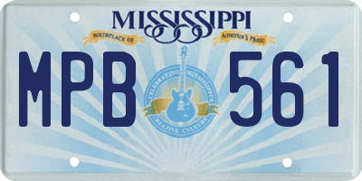 MS license plate MPB561