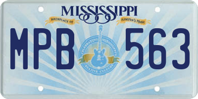 MS license plate MPB563