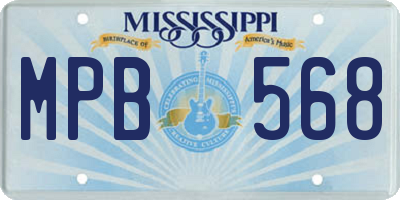 MS license plate MPB568