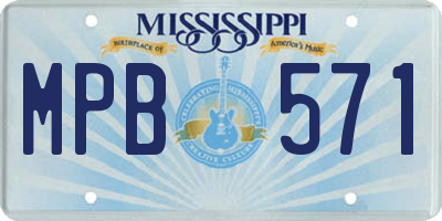 MS license plate MPB571