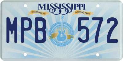 MS license plate MPB572