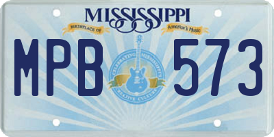 MS license plate MPB573