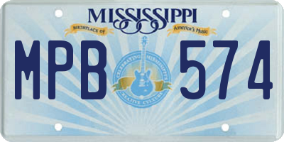 MS license plate MPB574