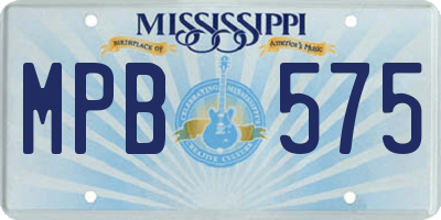 MS license plate MPB575