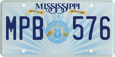 MS license plate MPB576