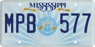 MS license plate MPB577
