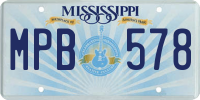 MS license plate MPB578