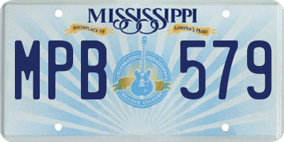 MS license plate MPB579