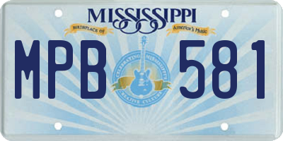 MS license plate MPB581