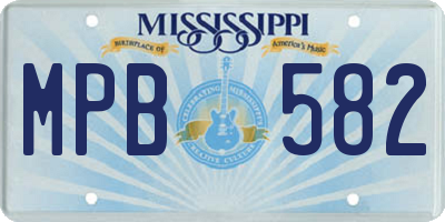 MS license plate MPB582