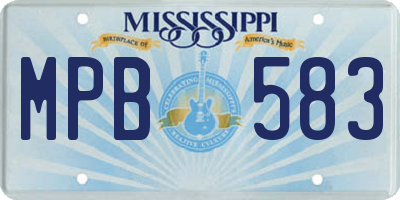 MS license plate MPB583