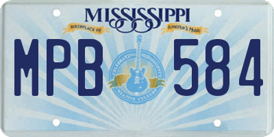 MS license plate MPB584