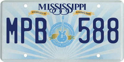 MS license plate MPB588