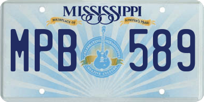 MS license plate MPB589