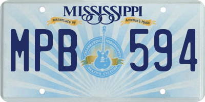 MS license plate MPB594