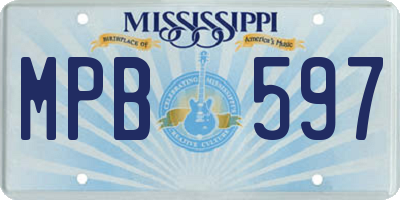 MS license plate MPB597