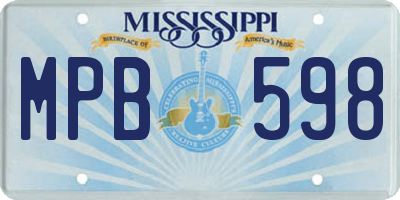 MS license plate MPB598