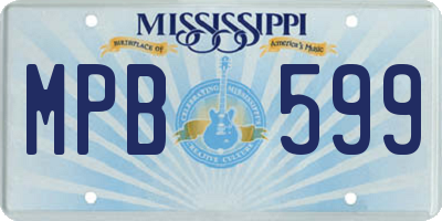 MS license plate MPB599