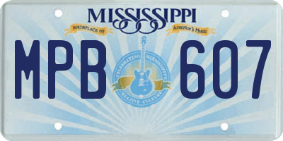MS license plate MPB607
