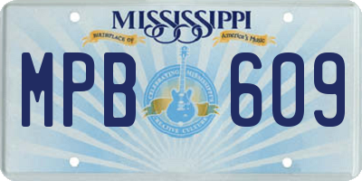 MS license plate MPB609