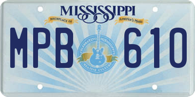 MS license plate MPB610