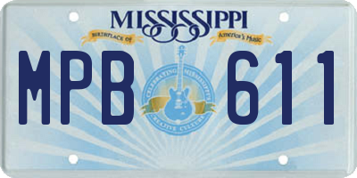 MS license plate MPB611