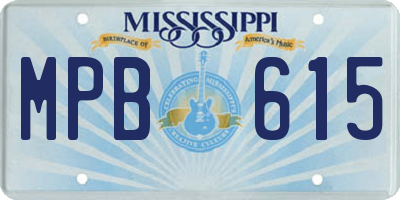 MS license plate MPB615