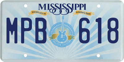 MS license plate MPB618