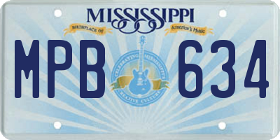 MS license plate MPB634