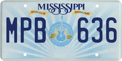 MS license plate MPB636