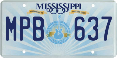 MS license plate MPB637