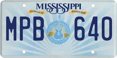 MS license plate MPB640