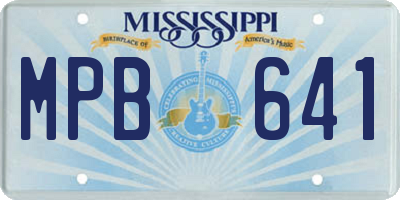 MS license plate MPB641