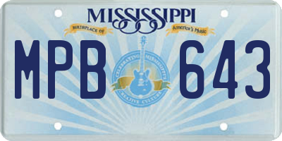 MS license plate MPB643