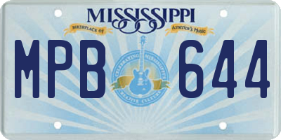 MS license plate MPB644