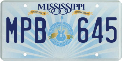 MS license plate MPB645
