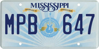 MS license plate MPB647