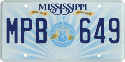 MS license plate MPB649
