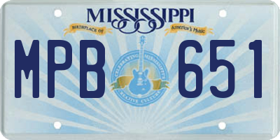 MS license plate MPB651