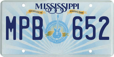 MS license plate MPB652