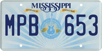 MS license plate MPB653