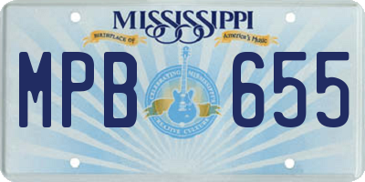 MS license plate MPB655